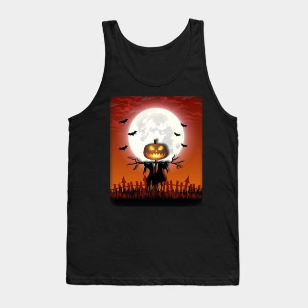 Vintage Halloween Scarecrow T Shirt Tank Top by LetsBeginDesigns